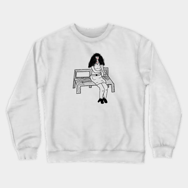 Woman  On the bench! Crewneck Sweatshirt by sell stuff cheap